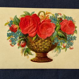Embossed Felt Roses Floral, Printed In Germany Postcard – Used
