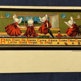Antique 1906 Sunbonnet Girls, Rain, Rain, Go Away Postcard – Used