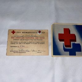 1955 The American National Red Cross Membership Card With Pin