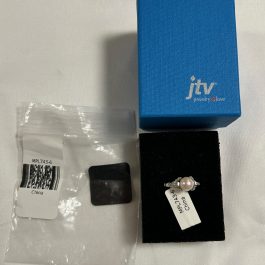 JTV Sterling Silver Pearl and Marcasite Ring, Size 5 NEW