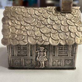 Vintage Metal Hansel and Gretel Witches Gingerbread House Bank