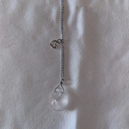 Sterling Silver Necklace w/Clear Stone Pendant