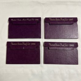 Group Of 4 US Proof Sets 1985-S, 1986-S, 1987-S and 1988-S