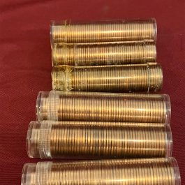 6 Rolls Of US Pennies – 1961 Unc. (2), 1962 Unc, 1963 Unc. & 1964 Unc (2)