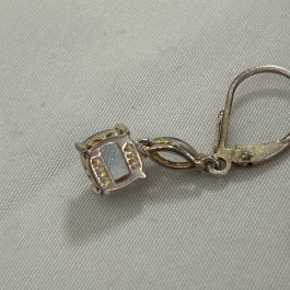 Vintage Sterling Silver Dangling Earrings w/Blue Stones