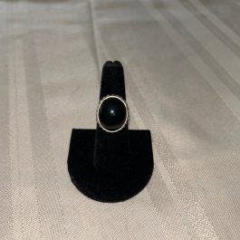 Vintage Sterling Silver And Onyx Ring, Size 7.5