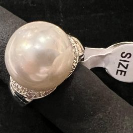 Ring Marked .925 With Large Pearl Center, Size 7 NEW