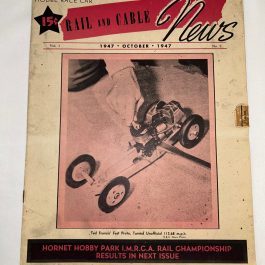 Vintage Rail And Cable News, Model Race Car Magazine, October 1947, Vol 1, No. 9