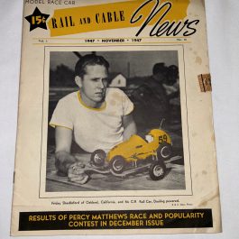 Vintage Rail And Cable News, Model Race Car Magazine, Nov. 1947, Vol 1, No. 10