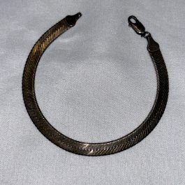 Vintage Sterling Herringbone Bracelet 7”