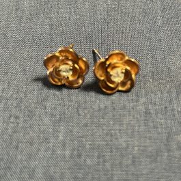 Vintage PAJ BB China Stud Earrings w/CZ Stone